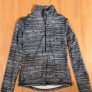 Nike Gray Marled Quarter-Zip Pullover